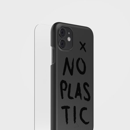 Charcoal Black No Plastic Phone Case & Screen Protection Bundle | agood, iPhone 11
