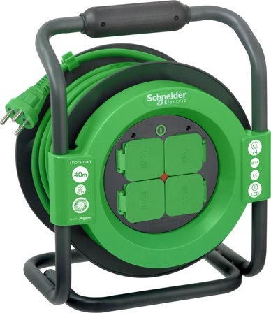 Schneider Electric 4000331581 Kabeltrommel IP44 40 meter, Stikkontakter & kabler