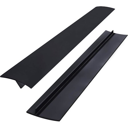 Gap Cover 53 cm Silikon Kjøkken Gap Fyllstoff Komfyrbeskytter for Komfyr Benkeplate Ovn 2 Stykker Svart