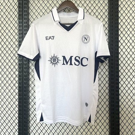 Säsong 2425 Napoli Kortärmad Fotbollströja Snabbtorkande Andningsbar Sportkläder Bortatröja Away-JAN-