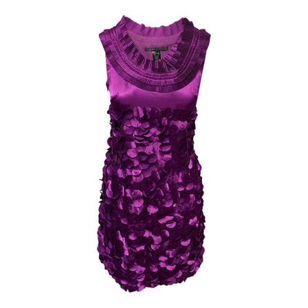 Marc Jacobs Pre-owned, Applique Party Dress in Silk Paars, Dames, Maat:M,metallic