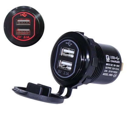 Yleiskäyttöinen 12-24V pikalaturipistoke matkapuhelimelle, kaksi USB-virtalähdettä, USB-pistoke