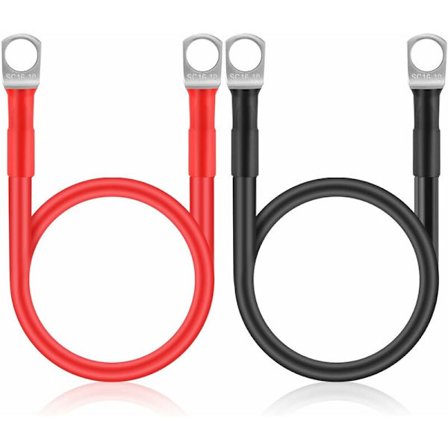 "2 bil 12V akku Koppar 30cm 16mm²/5awg batterikabel med öglor för motorcyklar Butiksbesök threvel"