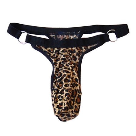 Leopard G-string Underkläder för Män T-Back Bulge Pouch Stringkalsonger Jockstrap