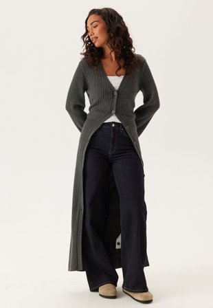 BUBBLEROOM-Rib Knitted Cardigan Dress-XL