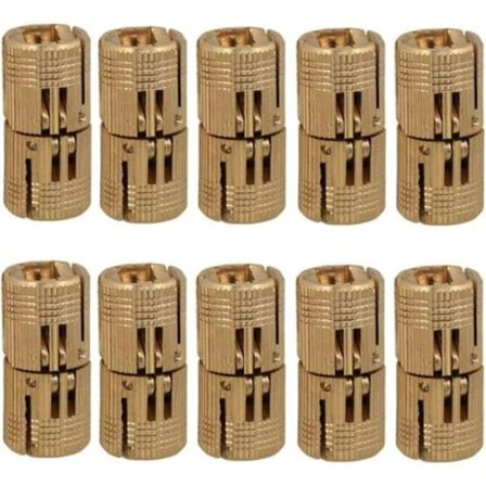 10 stk. sylinderhengsler i messing, skjult usynlig tønnehengsle for DIY tredørskap campingvogn, 10 mm