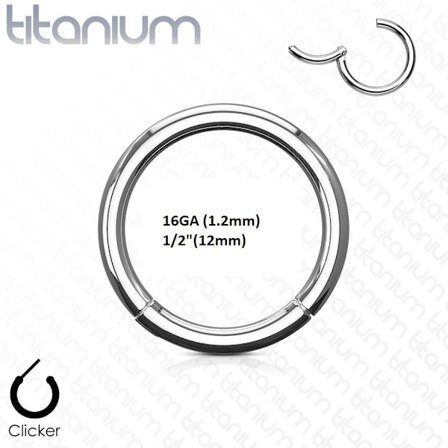 12 mm"Hinged"Segment Piercingring i Implant Titanium 1,2mm