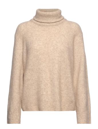 Adrianmd T-Neck Høyhalset Pologenser Beige Modström