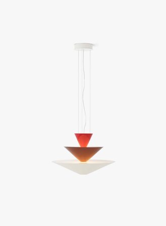 Gio taklampe LN14 - rød/burgunder/hvit