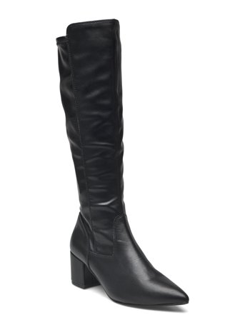Bianco Biadevived Stretch Knee High Boot Smooth Faux Leather - Black - 40
