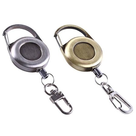 Retrakterbara ID-korthållare, 4-pack ID-rullar Retrakterbara, Hållbart ID-klipp med karbinhake nyckelring, ID-korthållare med högdensitetsfiberkord