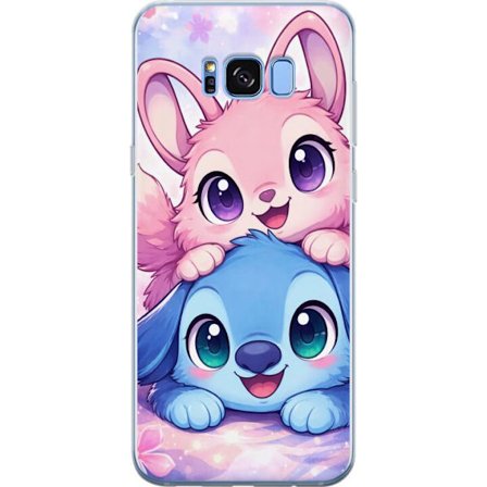 Kompatibel Mobilcover til Samsung Samsung Galaxy S8 Sød kawaii illustration med pink og blå fantasidyr, store øjne og bløde farver perfekt til bø
