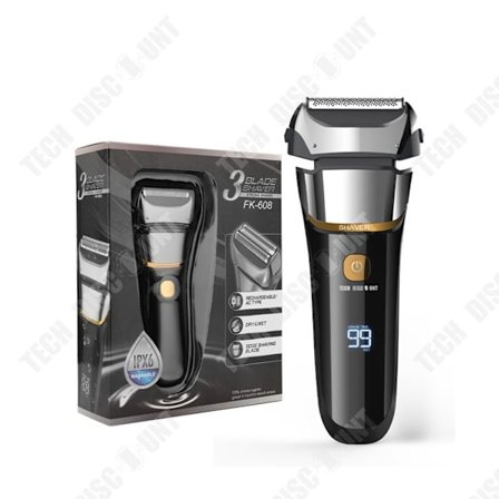 Elektrisk rakapparat - TECH DISCOUNT - TD - Vattentät IPX6 - TYPE-C laddning - 3 roterande huvuden