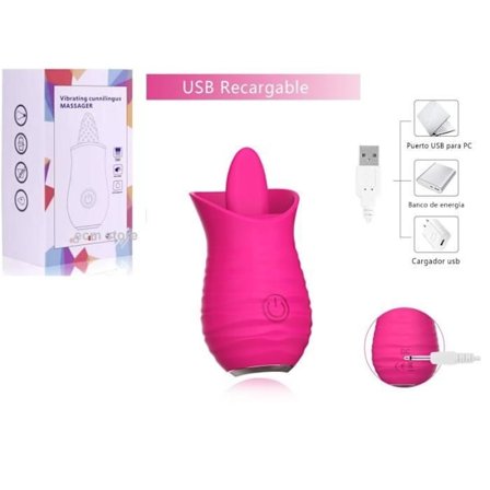 Sextoy - Fuchsia - Cunnilingus-massager - Medicinsk silikone - 10 vibrationsindstillinger - Multipel fornøjelse