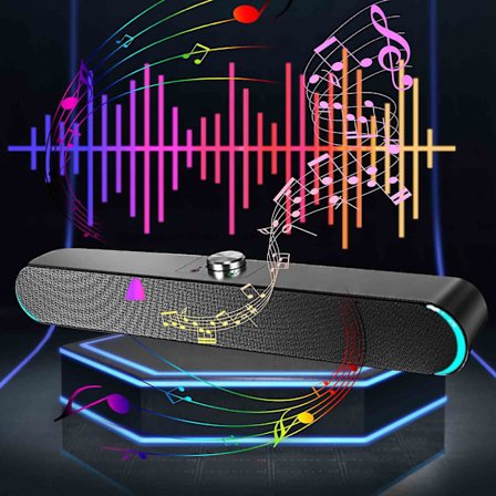 Computerlyd med lang stribe multimedie Bluetooth-lyd (fri størrelse, sort)