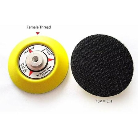 Itseliimautuva hiomatyyny - 75 mm - Taikaliima - Epäkeskohiomakoneelle - M6 sähköporasovittimella