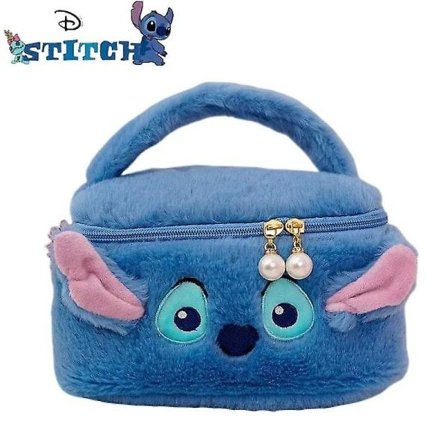 Anime Stitch Kosmetik Taske Stor Kapacitet Makeup Opbevaringstaske Box Bærbar Tegneseriefigur Plys Taske Pige Gave A