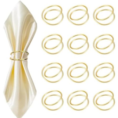 4,5x2,2 cm Gyldne Servietringe - 12 stk. Metal Spiral Servietringe (Spiral) Servietholdere Spænder til Familiemiddag, Bryllup,