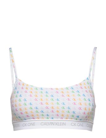 Unlined Bralette Lingerie Bras & Tops Soft Bras Tank Top Bras Hvid Calvin Klein