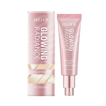Glow Radiance Foundation Lett Glødende Foundation Langvarig Oljekontroll og Naturlig Skinnende Foundation Fuktighetsgivende og Lysnende Sminke 