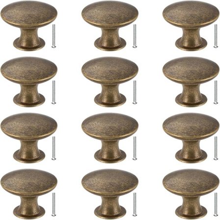 Dörrknoppar Set om 12 Lådknappar 30mm Vintage Mässingshandtag Möbel Skåpsknoppar för Köksluckor