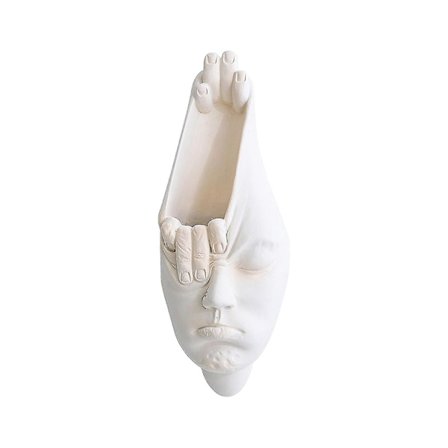 Porträttfigur Ansiktsstaty Planter Resin Växtkruka Konst Dekoration
