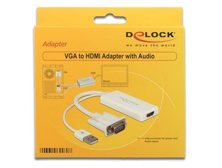 Delock video/audio-adapter - HDMI / VGA / USB - 25 cm