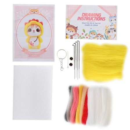 Nålefilting ull kjemisk fiber plysj dukke making DIY materiale nål håndlaget håndverk(200# Kylling )