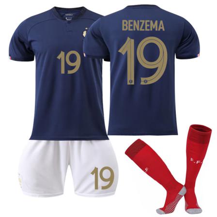 2022 Qatar World Cup Frankrike Hemma Fotbollströjor Set 20