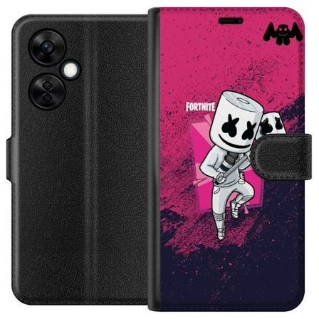 Yhteensopiva Lompakkokotelo OnePlus Nord CE 3 Lite Fortnite Marshmello hahmo valkea puku vaaleanpunainen taustakuva Fortnite DJ pelisuunnittelu suosit
