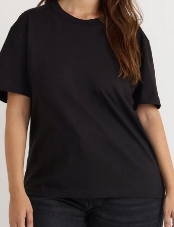 Organic Basics True Heavy Boxy Tee - Black - S