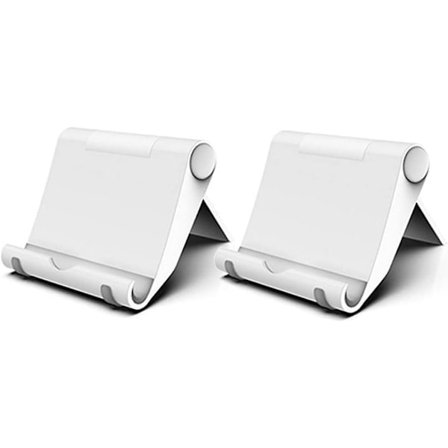 Kontorstelefonholder 2-pakning, sammenleggbar telefonholder Smartphone-stativ Mobilholder, hvit