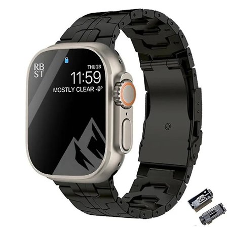 Luksuskello Titanium-hihna Yhteensopiva Apple Watch Band Ultra 49mm 45mm 44mm 41mm 3 -HG