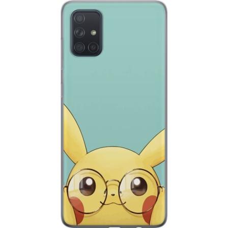 Samsung Galaxy A71 Genomskinligt Skal Pikachu glasögon