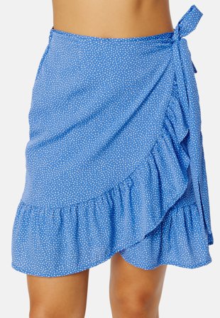 ONLY Olivia Wrap Skirt Blue Bonnet AOP:CONF Klær