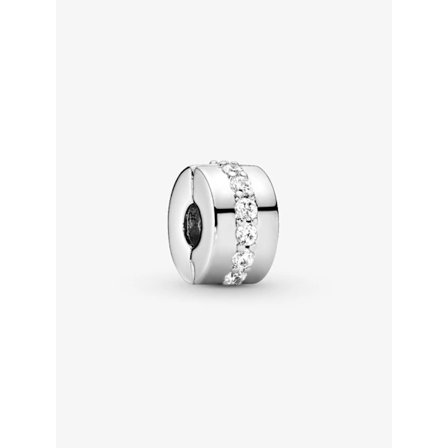 Pandora - Klar Glittrande Rad Clip Berlock - Sterling Silver
