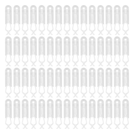 60 stk. Julelys Klips Plast Myk Fleksibel Vanntett Små Kroker for Juletrepynt Hvit