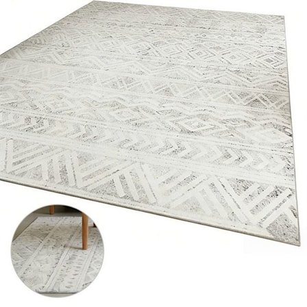 TECH DISCOUNT Matto Keinokashmir 91x152 cm Liukuestopinta, tahrankestävä ja helppohoitoinen Sopii olohuoneeseen ja makuuhuoneeseen