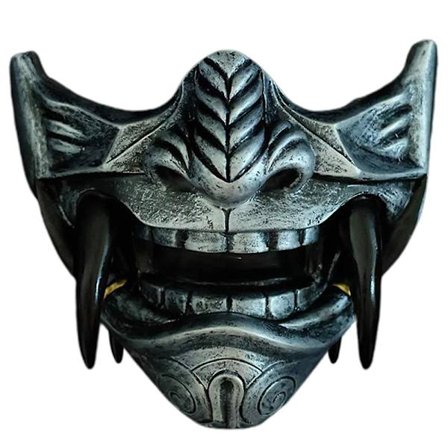 Demon Cosplay Half Face Maskr Halloween Carnival Party Skrämmande Face Cove Fancy Dress Up Kostymrekvisita