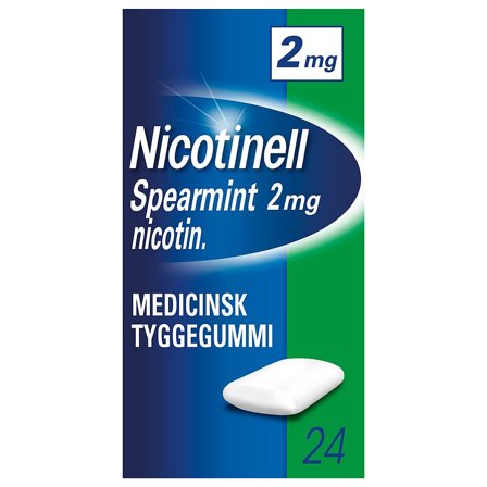 Nicotinell Spearmint Tyggegummi 2 mg 24 stk, Medicin & Pleje, Rygestop, Nikotintyggegummi