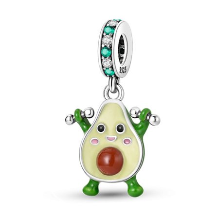 Avocado-hänge med pärlor till originalarmband i 925 sterlingsilver, smyckesgåva