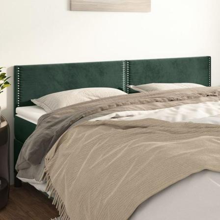 Vidaxl Huvudgavlar 2 St Mörkgrön 90x5x78/88 Cm Sammet Grön
