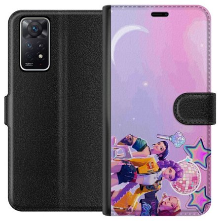 Kompatibelt Lommeboketui til Xiaomi Redmi Note 11 Pro 5G Futuristiske popidoler i neonfarger med discoelementer, stjerner og pastellfarget romhimmel.