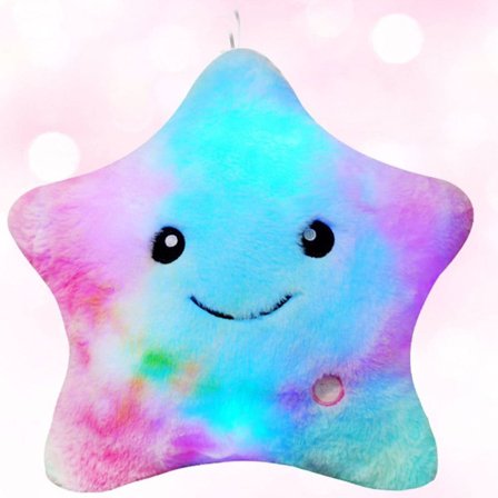 Dekorativ pute, LED stjernepute, LED lysende stjerneformet pute KLB