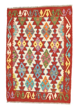 Käsinkudottu Kelim Afghan Old Style Matot 85X122