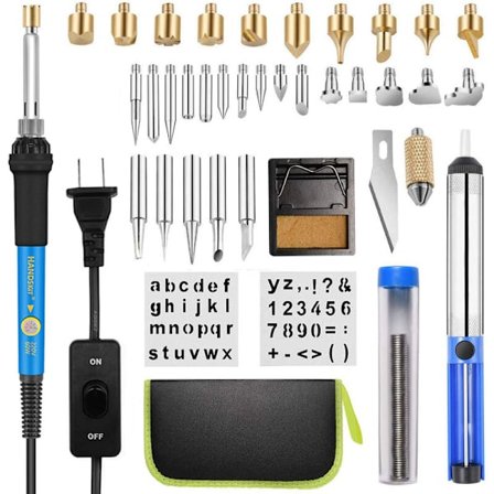 Träpyrografi-kit, etsningsverktygssats, 54 st träpyrografi-kit 60 W justerbar