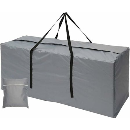 Suuri ulkovarastointilaukku, puutarhalaukku vedenpitävillä kahvoilla, 210D Oxford (173 x 76 x 51 cm, harmaa)