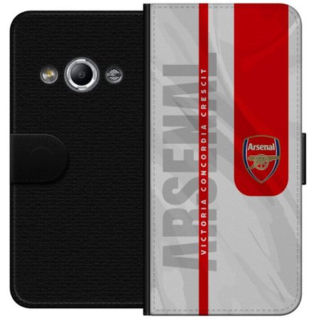 Yhteensopiva Lompakkokotelo Samsung Galaxy Xcover 3 Arsenal FC logo juliste jalkapallo Premier League seura punainen valkoinen tausta Gunners jalkapal