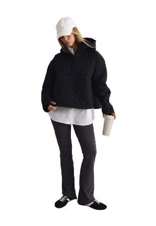 aim'n Cropped Quilted Anorak Friluftsjackor Dam Svart L