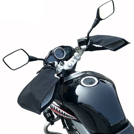 Moottoripyörän ohjaustangon käsineet 420D Oxford-kangasta, tuulenpitävät, vettähylkivät, lämpimät moottoripyörän ohjaustangon käsisuojat